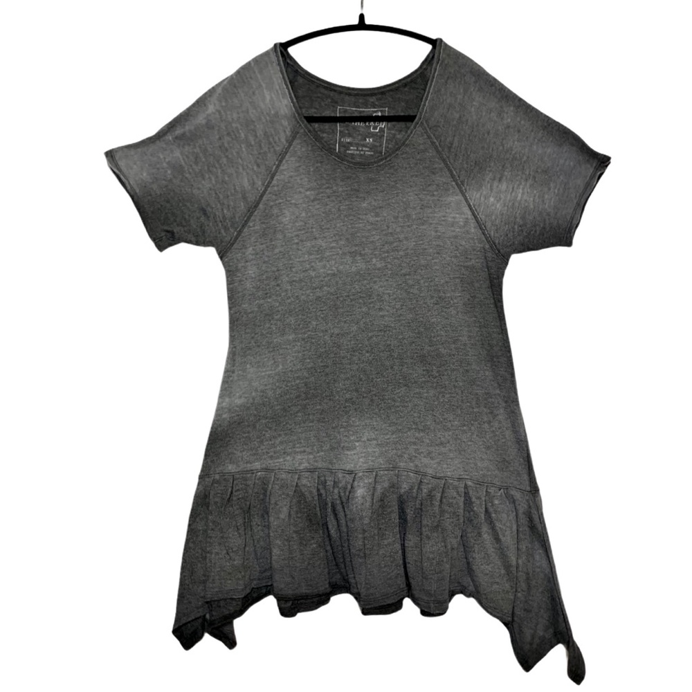We the Free Charcoal Gray Ruffle Hem Tunic XS - Picture 1 of 5